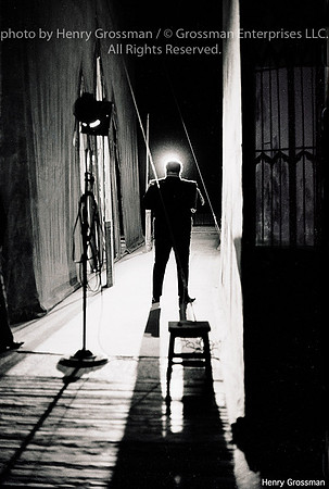 Luciano Pavarotti in silhouette